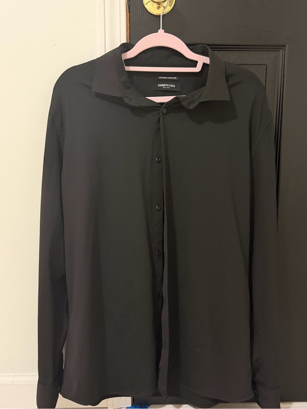 Kenneth Cole Black Men's Button-Front Shirt Jacket
